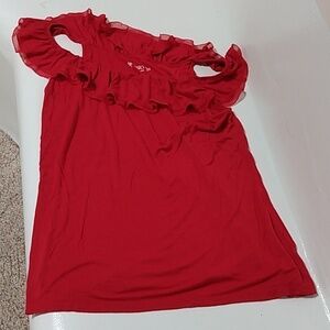 Cato Size L sleeveless elastic ruffle top